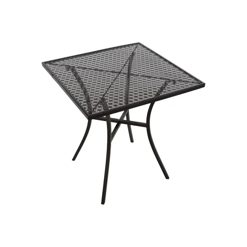Bolero Black Steel Patterned Square Bistro Table 700mm
