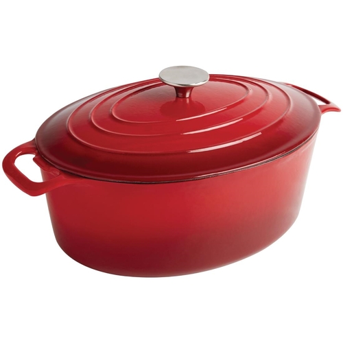 Vogue Oval Casserole Red 5Ltr 110x243x295mm