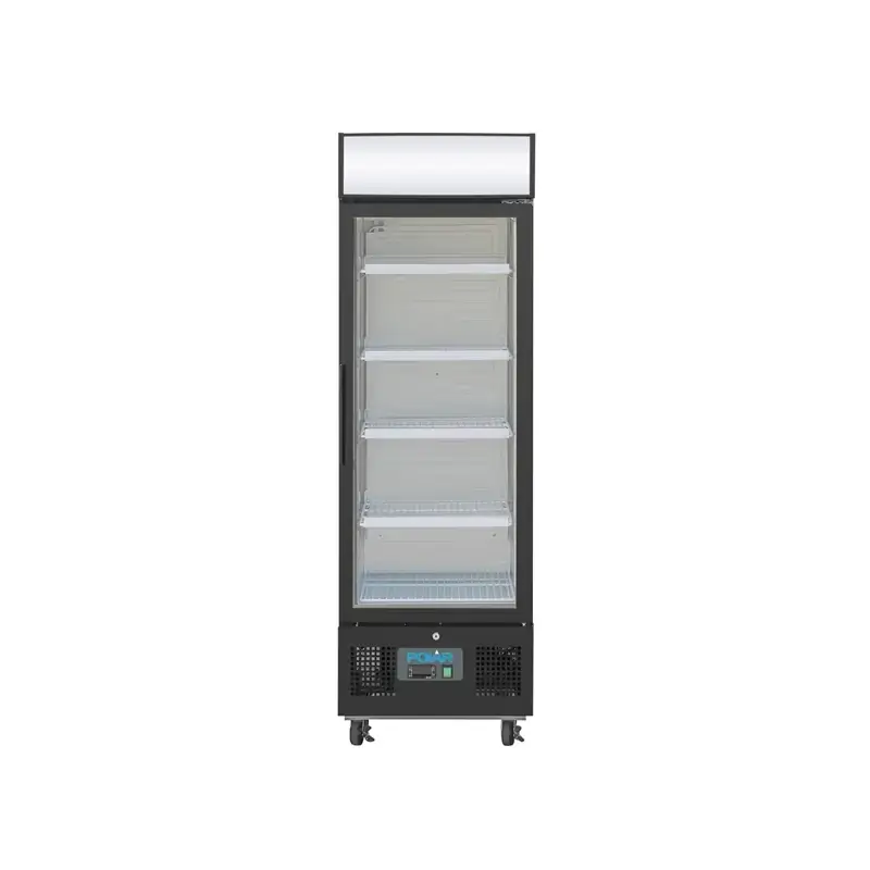 Polar GH426-A G-Series Upright Display Fridge Black - 218Ltr