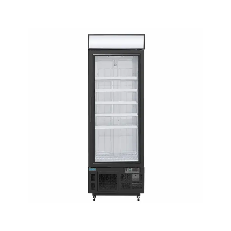 Polar GH428-A G-Series Upright Display Freezer Black - 412Ltr