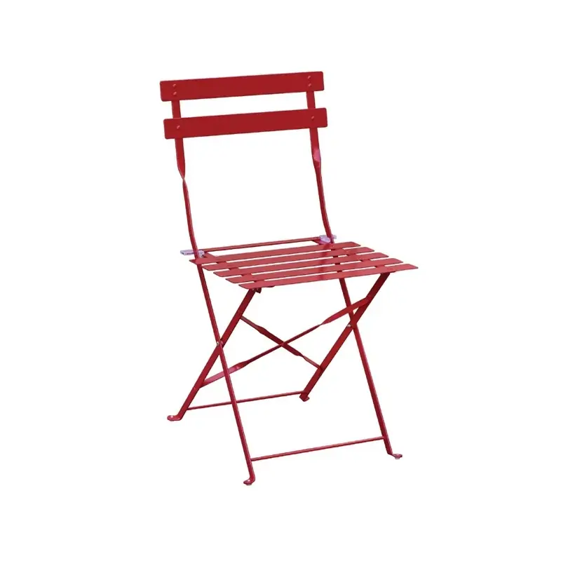 Bolero Red Pavement Style Steel Folding Chairs (Pack of 2)