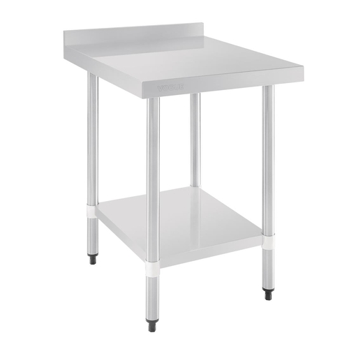 Vogue Stainless Steel Table with Splashback 600x700x900mm