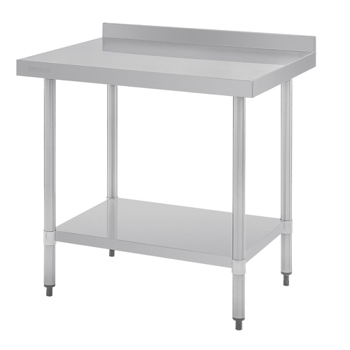 Vogue Stainless Steel Table with Splashback 900x700x900mm