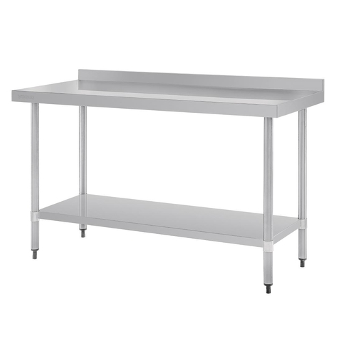 Vogue Stainless Steel Table with Splashback 1500x700x900mm