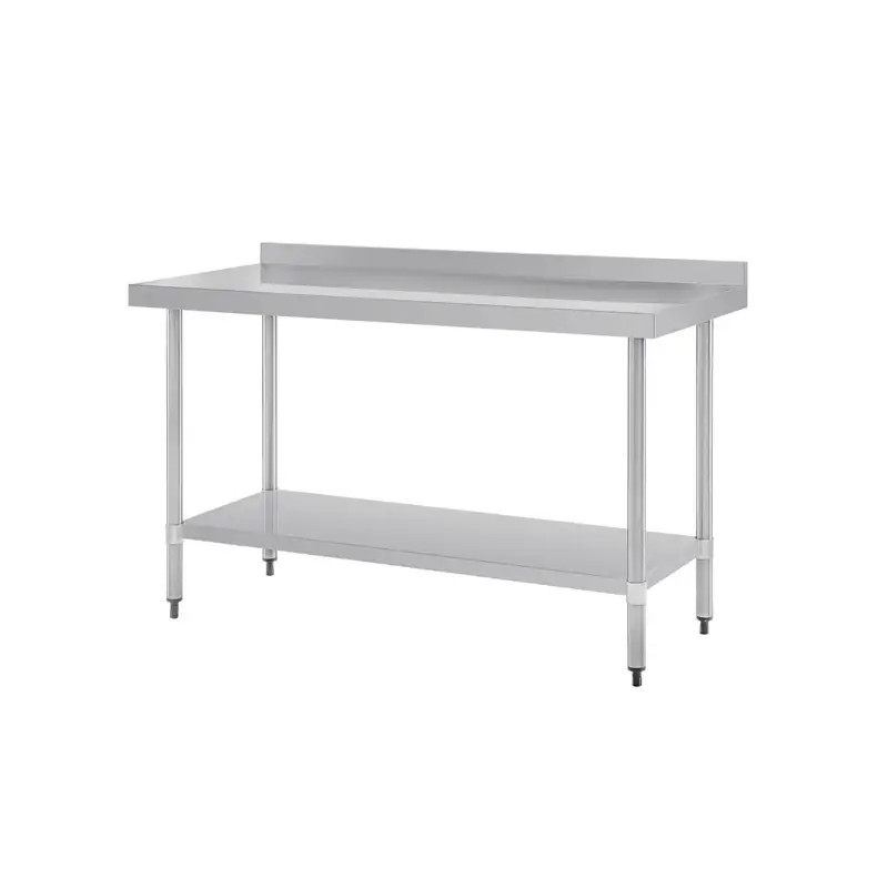 Vogue Stainless Steel Table with Splashback 1500x700x900mm