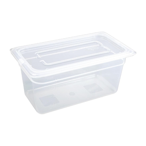 Vogue Polypropylene 1/3 Gastronorm Tray 150mm 5.3Ltr (Box of 4)