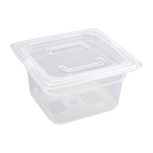 Vogue Polypropylene 1/6 Gastronorm Tray 100mm 1.5Ltr (Box of 4)