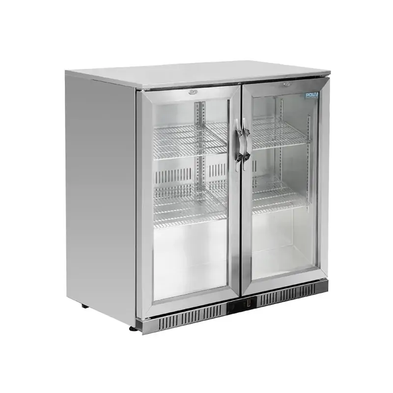 Polar GL008-A G-Series Counter Back Bar Cooler with Hinged Doors Stainless Steel 208Ltr