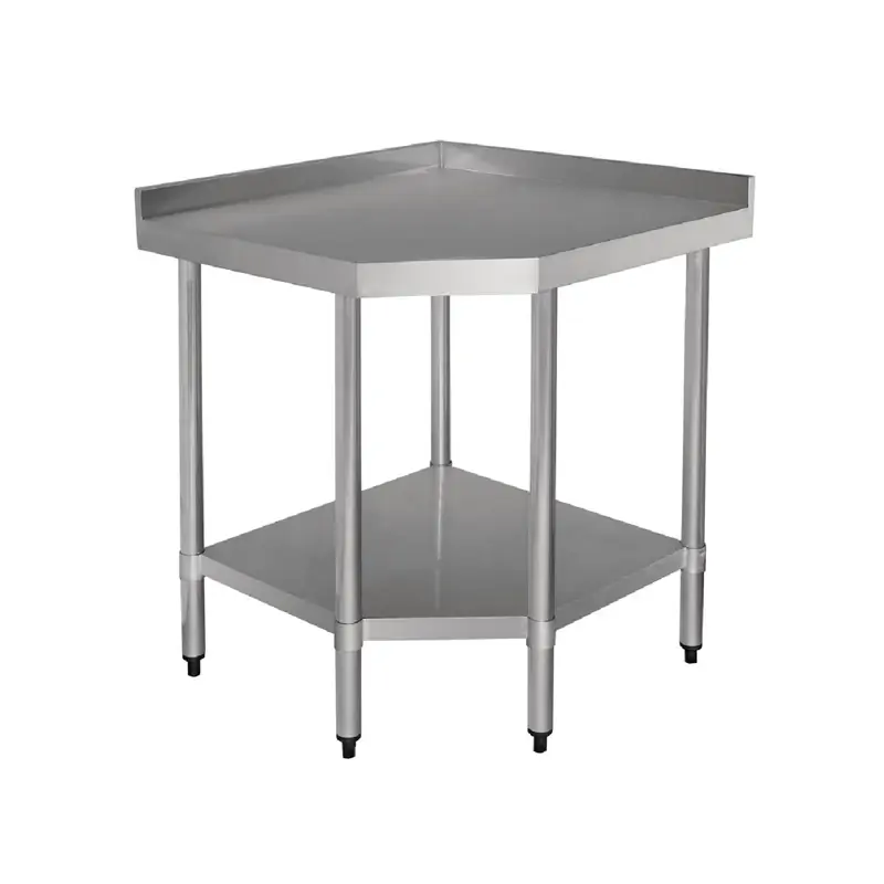 Vogue Stainless Steel Corner Table 700mm