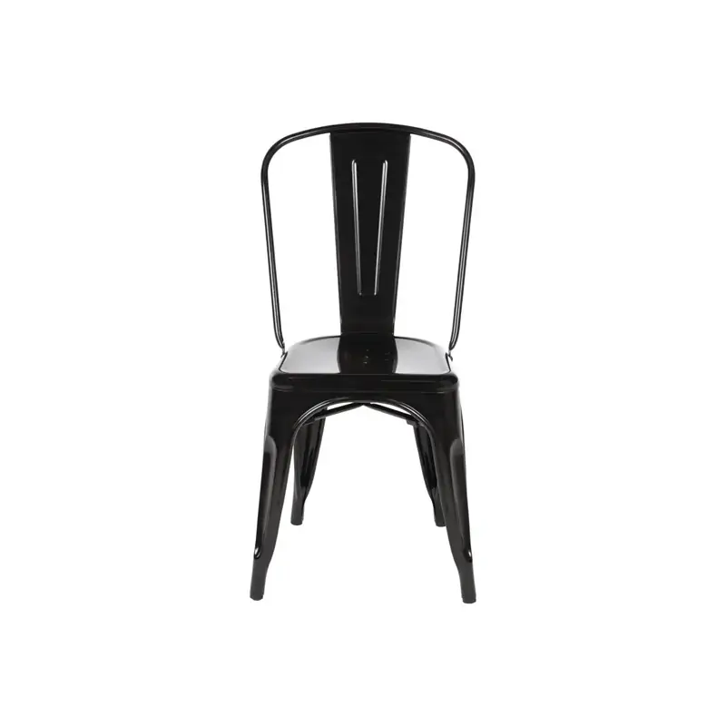 Bolero Black Steel Bistro Side Chair (Pack of 4)