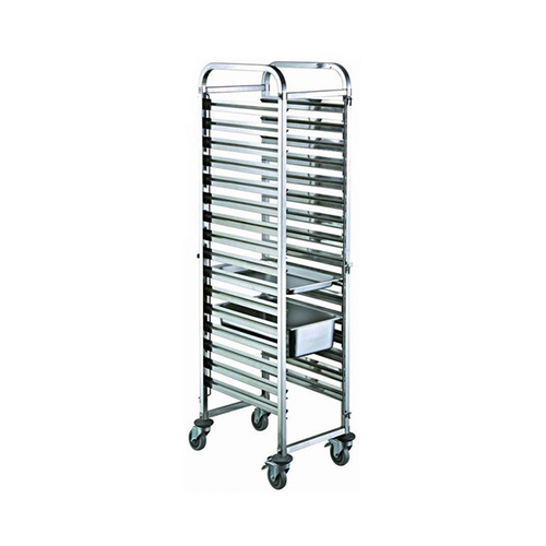 Chef Inox Gastronorm Trolley Stainless Steel  Fits 16 x 1/1 Trays, 380x550x1735mm