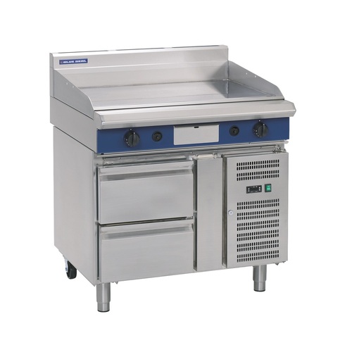 Blue Seal GP516-RB - 900mm Gas Griddle with Refrigerated Base