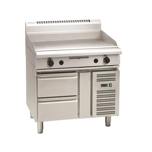 Waldorf GP8900G-RB - 900mm Gas Griddle with Refrigerated Base 