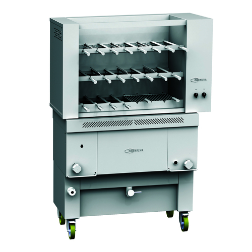Gresilva GR20 Horizontal Multifuction Gas Rodizio Grill On Base With Auto Fill Water Bath Feed. Grilling Area 747 x 478mm - 20 Rotating Spits