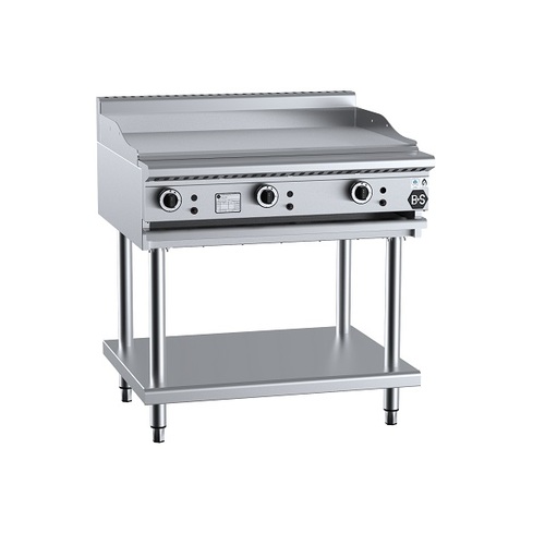 B+S Black GRP-9 Gas Grill Plate 900mm on Leg Stand