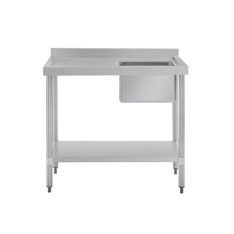 Vogue Single Bowl Sink L/H Drainer (90mm Drain) 1000mm
