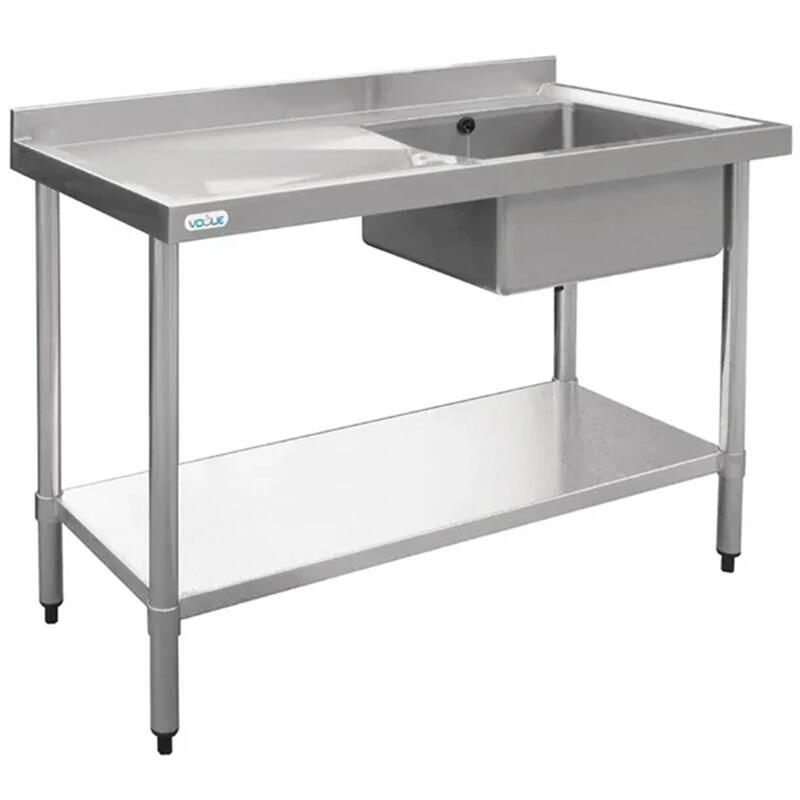 Vogue Single Bowl Sink (90mm Drain) L/H Drainer 1200mm