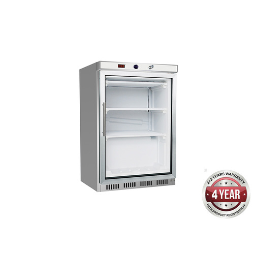 Thermaster HF200GS-S - 140L Single Glass Door S-S Bar Freezer 600 x 600 x 850mm 