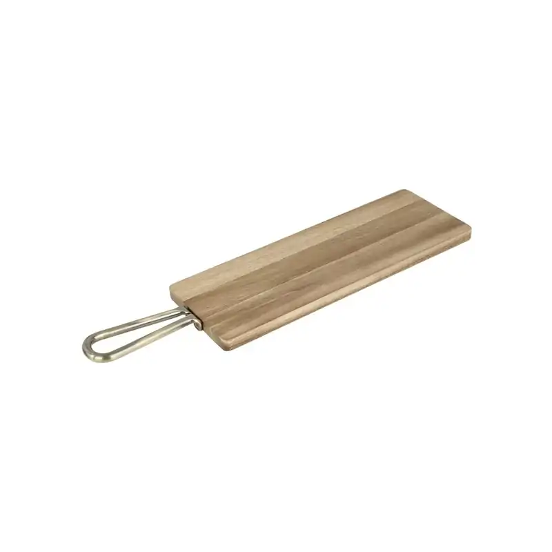 Olympia Rectangular Paddle Board Acacia Wood With Metal Handle - 575x152mm
