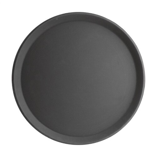 Olympia Kristallon Round Tray Anti-Slip Fibreglass Black 406mm