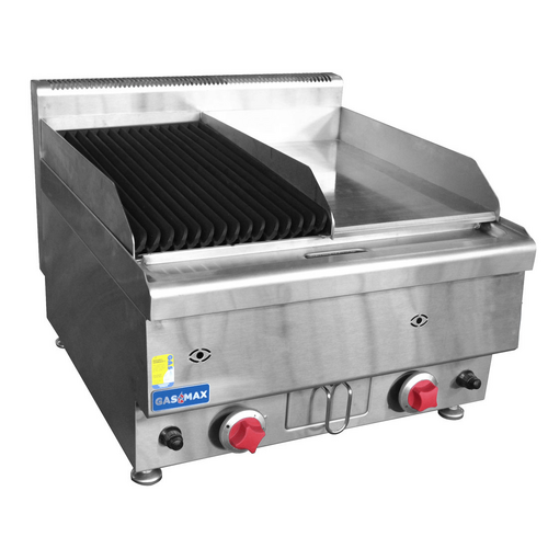 Gasmax JUS-TRGH60ELPG - Benchtop LPG Gas Combo 1/2 Chargrill & 1/2 Griddle