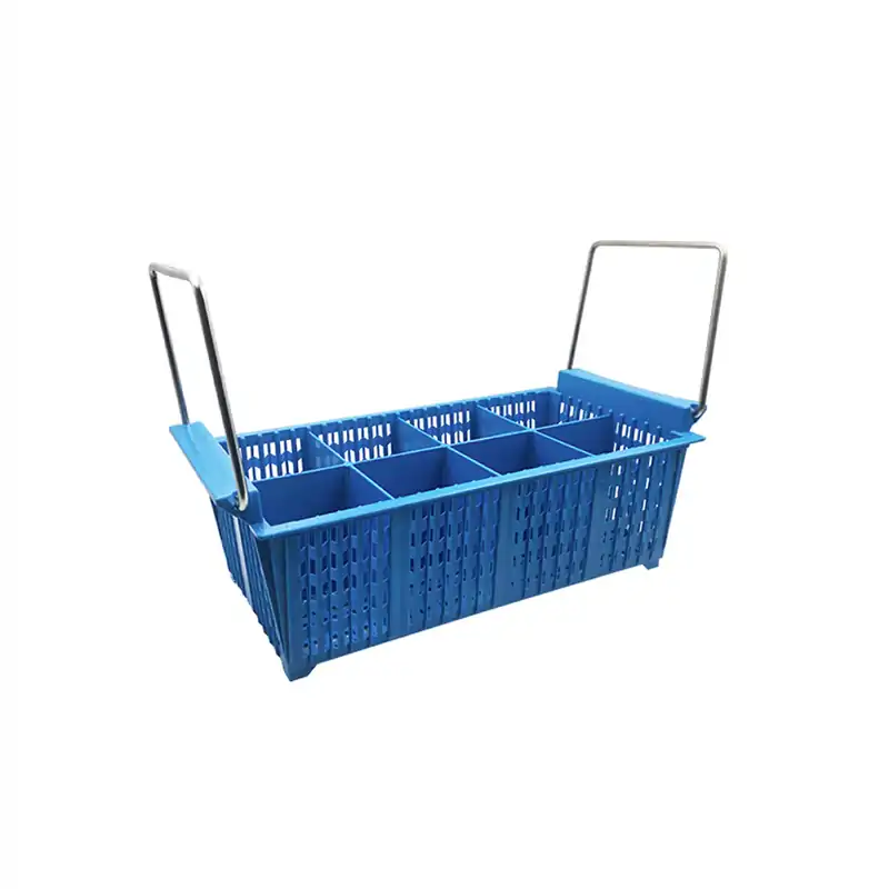 Jiwins Polypropylene Cutlery Basket 8-Comp W/ Handle Blue 427x208x151mm (Box of 6)