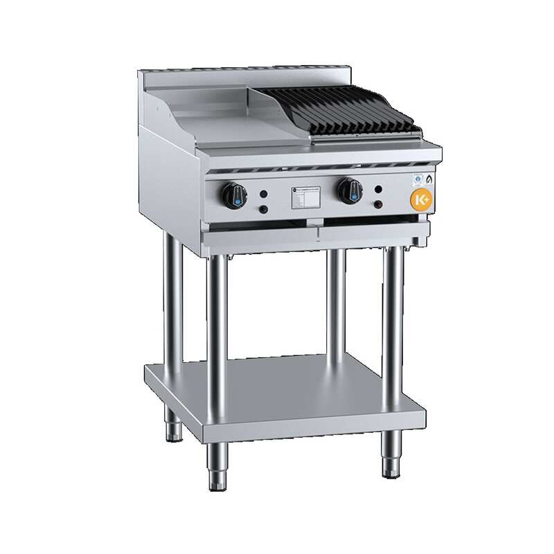B+S K+ KBT-GRP3-CBR3 Combination 300mm Grill Plate & 300mm Char Broiler On Stand