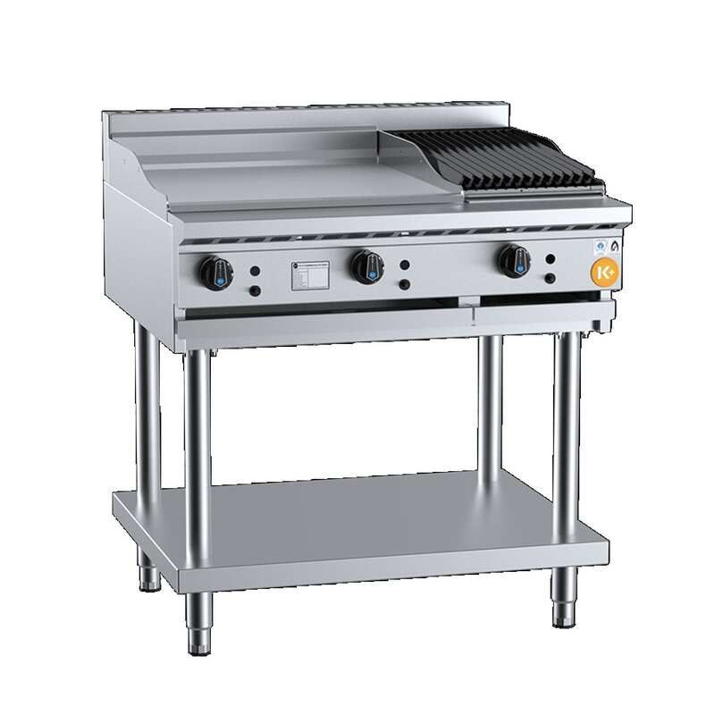 B+S K+ KBT-GRP6-CBR3 Combination 600mm Grill Plate & 300mm Char Broiler On Stand
