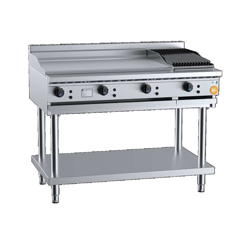 B+S K+ KBT-GRP9-CBR3 Combination 900mm Grill Plate & 300mm Char Broiler On Stand