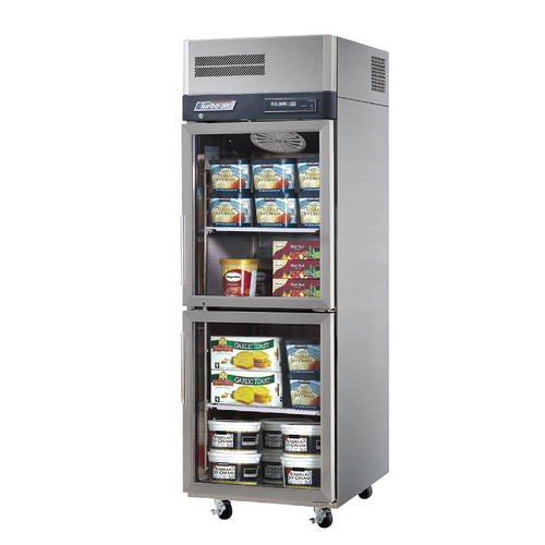 Turbo Air KF25-2G-N - 2 x Half Glass Door Top Mount Upright Freezer 572L