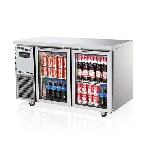 Turbo Air KGR12-2-N(600) - Undercounter 2 Door Glass Fridge - 1200mm x 600mm deep