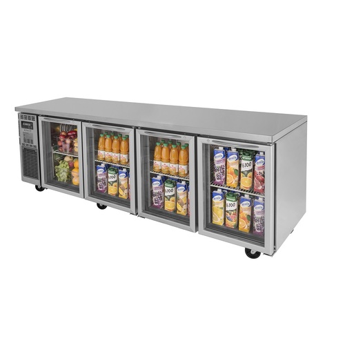 Turbo Air KGR24-4-N - Undercounter 4 Door Glass Fridge - 2400mm wide