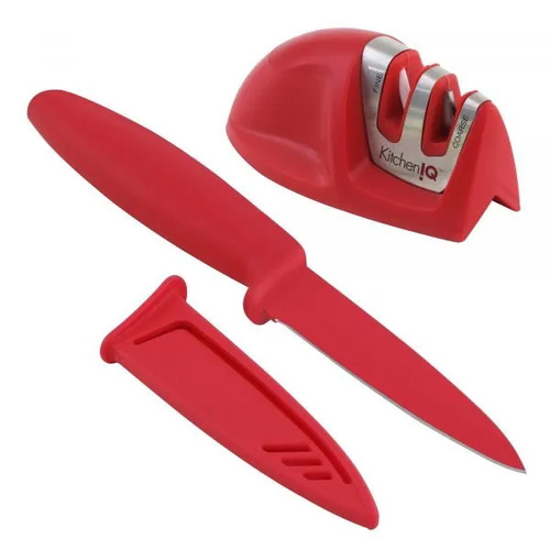 KitchenIQ Edge Grip Quick Prep, Knife & Sharpener Set