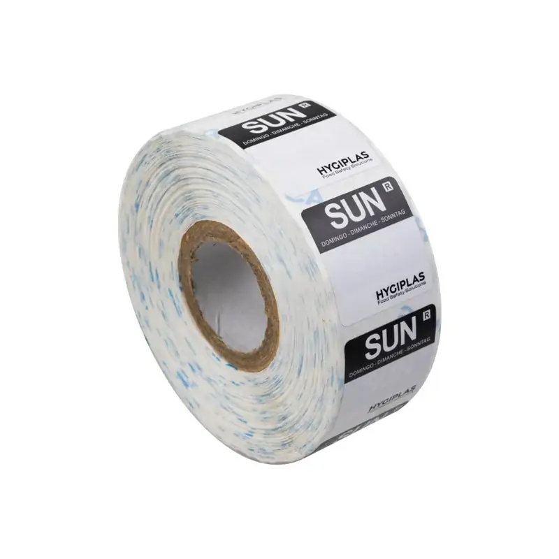 Hygiplas Colour Coded Food Labels Sunday Black- (Roll of 1000)