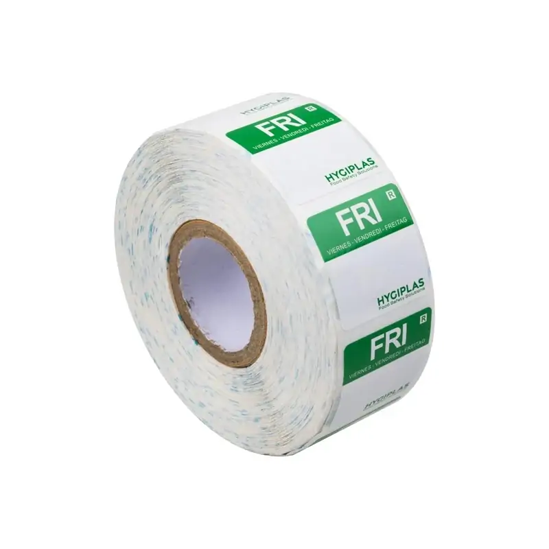 Hygiplas Colour Coded Food Labels Friday Green (Roll of 1000)
