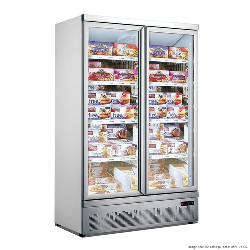 Thermaster LG-1000GBMF - Double Glass Door Colourbond Upright Supermarket Freezer Bottom Mounted