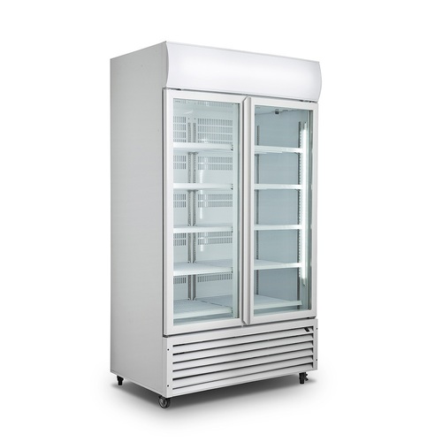 Thermaster LG-1000PT - Tropicalised Double Glass Door Upright Drink Fridge White - 1000 Litres