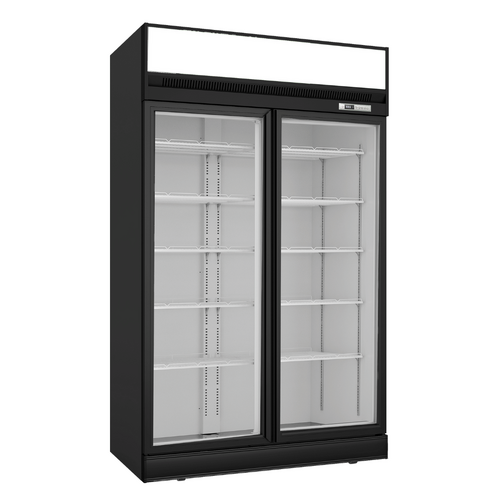 Thermaster LG-1006DF - Thermaster Black Upright Double Glass Door Freezer