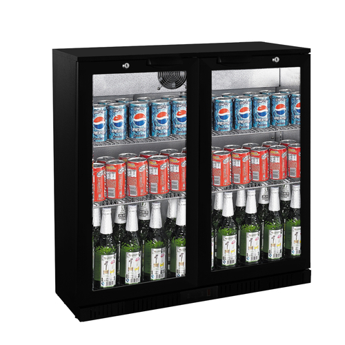 Thermaster LG-208HC - 2 Door Bar Cooler 900mm - Black