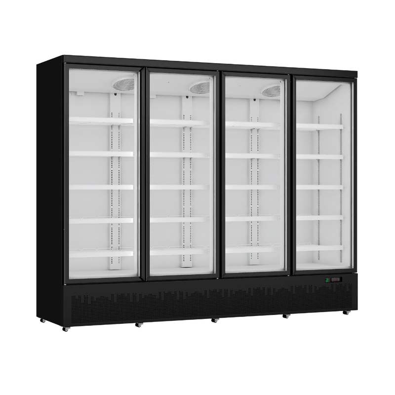 Thermaster LG-2200BGBM - Four Door Supermarket Fridge Black - 2248L