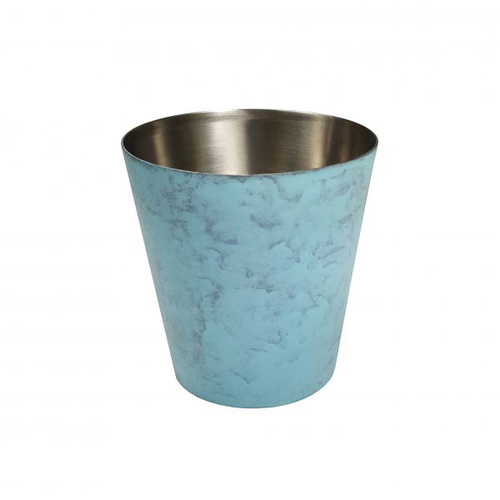 Chef Inox Miniatures - Patina Blue Pot Stainless Steel Interior 65x65mm