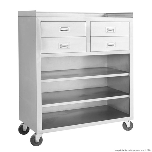 Modular Systems MS116 - Mobile Cabinet Station with Drawers and Shelves - 1180 x 550 x 1260mm