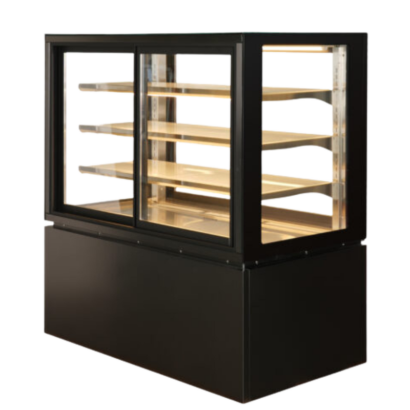 Anvil NDHV4730SS 4 Tier Square Glass Hot Display Cabinet - Self Service Doors 900mm