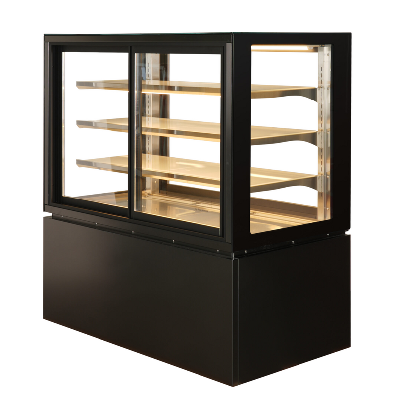 Anvil NDHV4740SS 4 Tier Square Glass Hot Display Cabinet - Self Service Doors 1200mm
