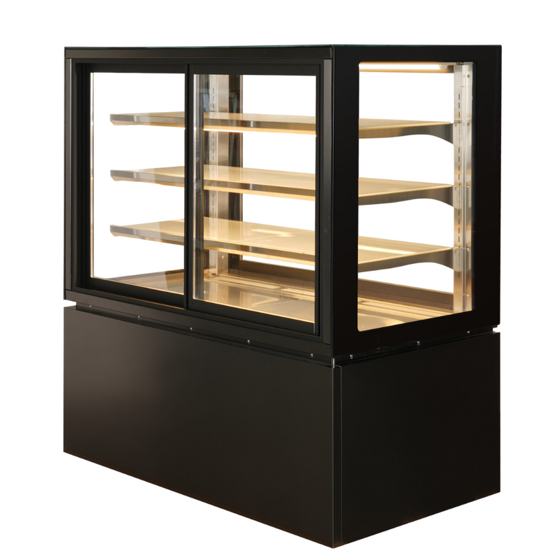 Anvil NDSV4730SS 4 Tier Square Glass Cold Display Cabinet - Self Service Doors 900mm