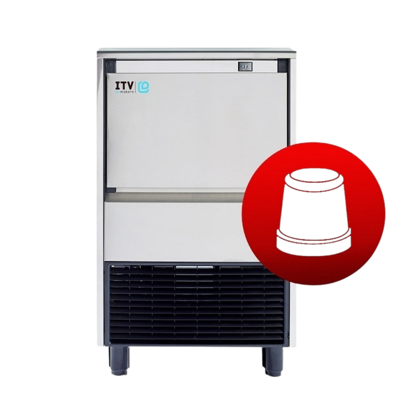 ITV Gala NG80 A DP - Self Contained Ice Maker 75kg per day / 35kg Storage with Drain Pump