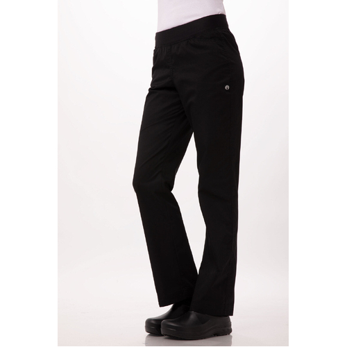 Lightweight Womens Slim Chef Pants - PBN01W-BLK