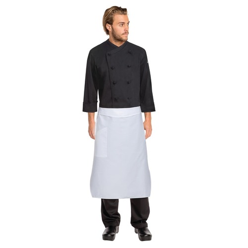 Chef Works White Tapered Apron w/ Flap - PCTA