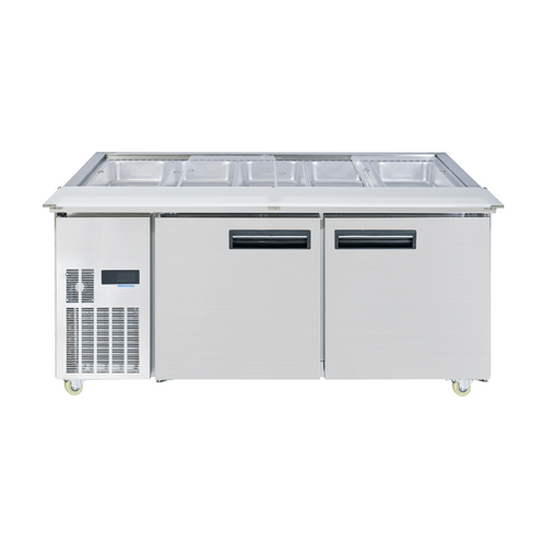 Thermaster PG180FA-XB - Two Door Cold Bench Salad Station 5x 1/1 GN Pans