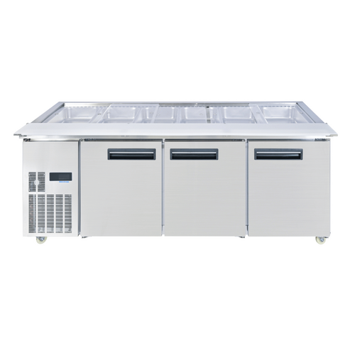 Thermaster PG210FA-XB - Two Door Cold Bench Salad Station 6 x1/1 GN Pans